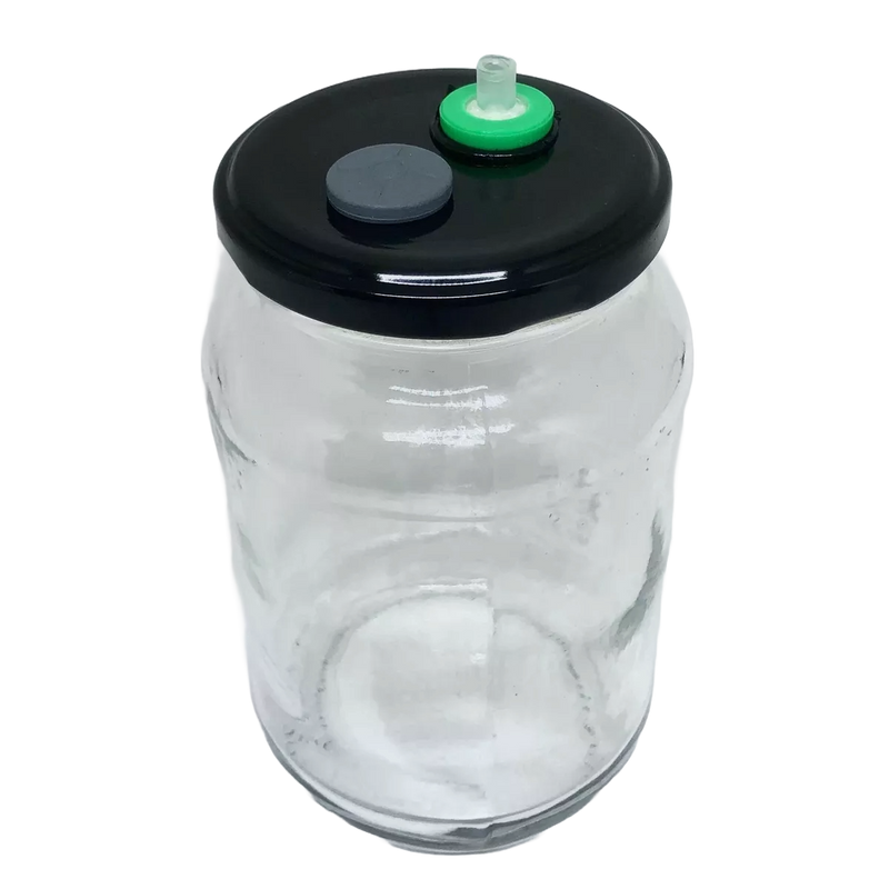 recipiente para cultura líquida com filtro e porto de injeção
