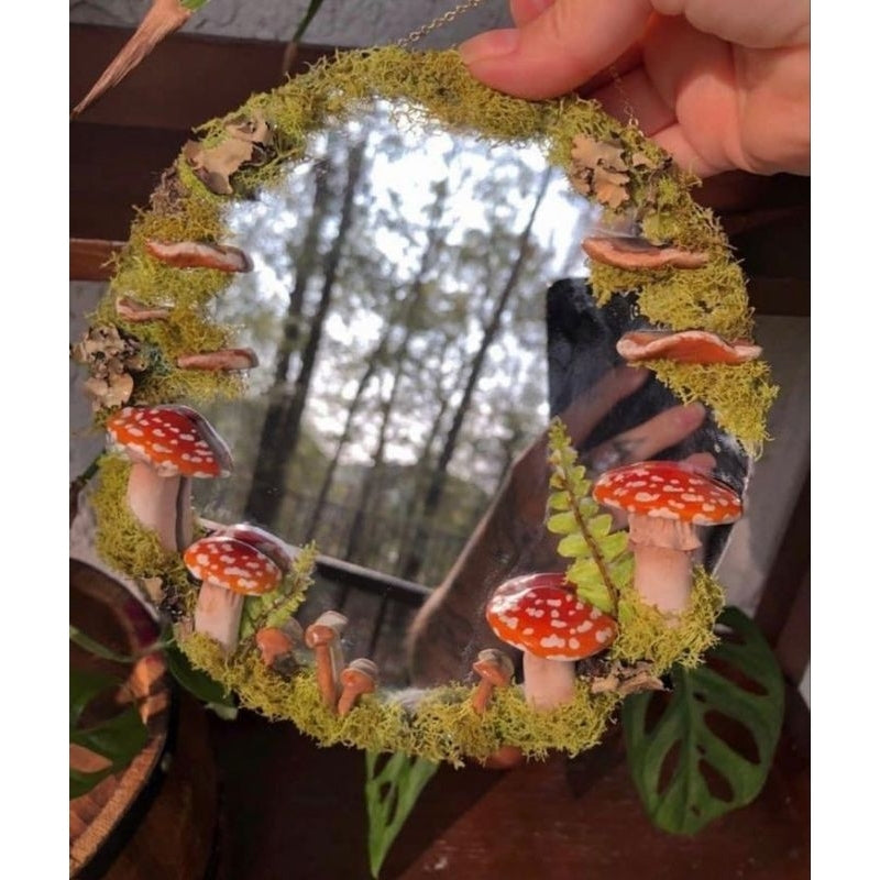 Espelho Místico de Cogumelos Mágicos